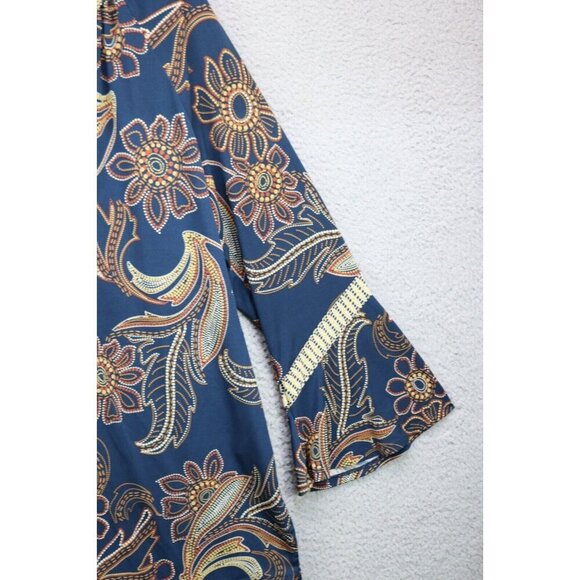 Susan Graver Artisan Long Bell Sleeve Tunic-Size 1X-Rhinestones - Picture 2 of 10